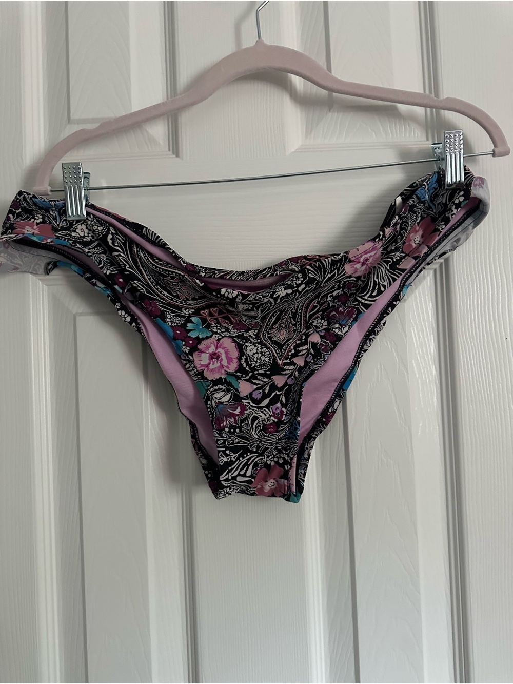 Target Women's Floral Bikini Bottoms in Black and Pink